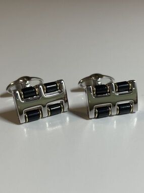 Dolan Bullock 925/14K Onyx Cufflinks – Vintage Mixed Metal – Gift Ready
